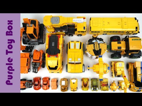 23 Yellow And Orange Transformer Robot Car Toys, Dinosaur Airplane Animal Transformer Toys