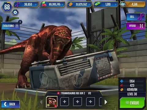 Trex Gen 2 Level 30!- Jurassic World The Game