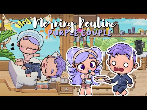 VLOG: PURPLE COUPLE MORNING ROUTINE | AVATAR WORLD DRAMA ROLEPLAY | PAZU !