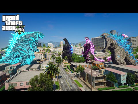 Godzilla Earth vs Team Godzilla, Shin Godzilla, Heisei Godzilla ( GTA V Mods )