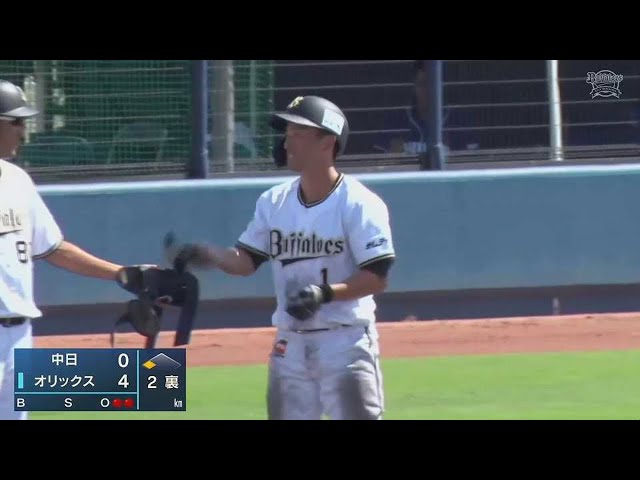 【ファーム】3試合連続安打!! バファローズ・福田周平がタイムリー3ベースヒットで4点目!! 2022年9月13日  オリックス・バファローズ 対 中日ドラゴンズ