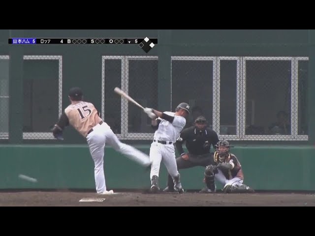 【ファーム】マリーンズ・安田の同点タイムリーヒット!! 2018/3/27 M-F(ファーム)