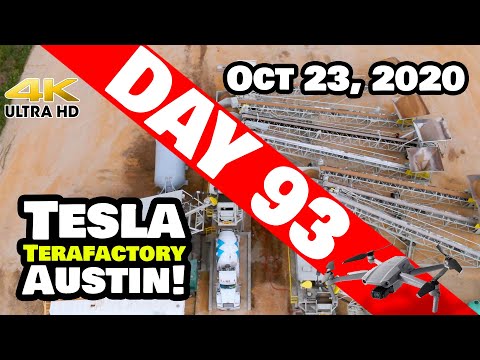 Tesla Gigafactory Austin 4K  Day 93 - 10/23/20 - GigaTexas - Mobile Batch Plant is OPERATIONAL!
