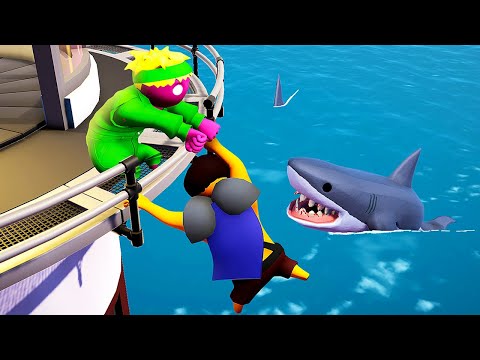 He Fell Into SHARK Infested Waters - Gang Beasts (Funny Moments)
