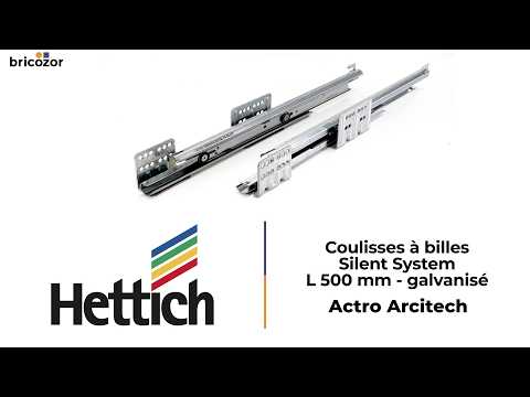 Coulisses tiroir Silent System Actro ArciTech - charge 40 kg HETTICH