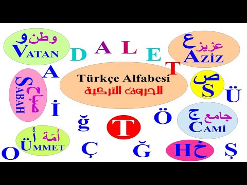 Türk Alfabesi الدرس الأول في تعلم اللغة التركية الحروف مع بعض الكلمات