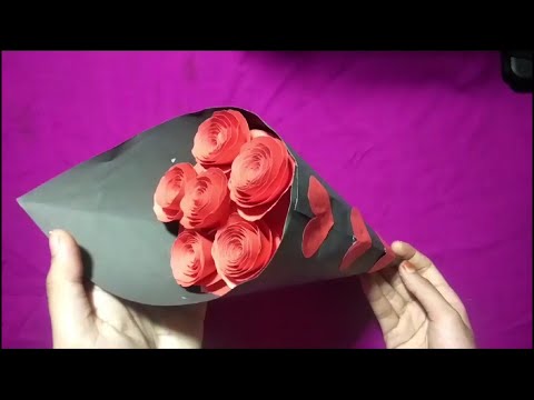 Gift Ideas/DIY Paper Flower BOUQUET/ Birthday gift ideas/Flower Bouquet making .Suraiya crafts HD.