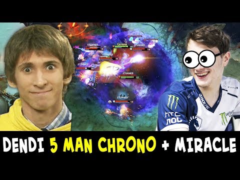 Dendi 5 MAN CHRONO gives Miracle ULTRA KILL — 2 LEGENDS in 1 team