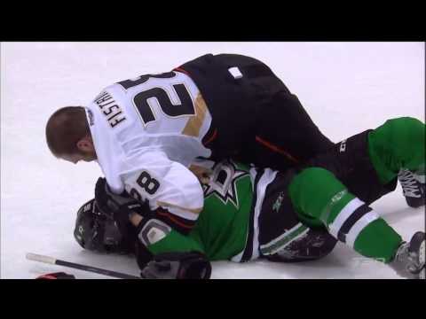 Line Brawl At The End Of The Game Anaheim Ducks Vs Dallas Stars Apr 23rd 2014