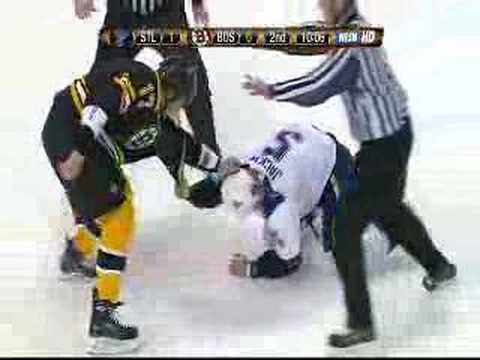 Milan Lucic vs Barret Jackman 12/22/2007
