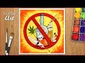 How to draw stop drugs drawing || poster making say no to drugs use with poster colors