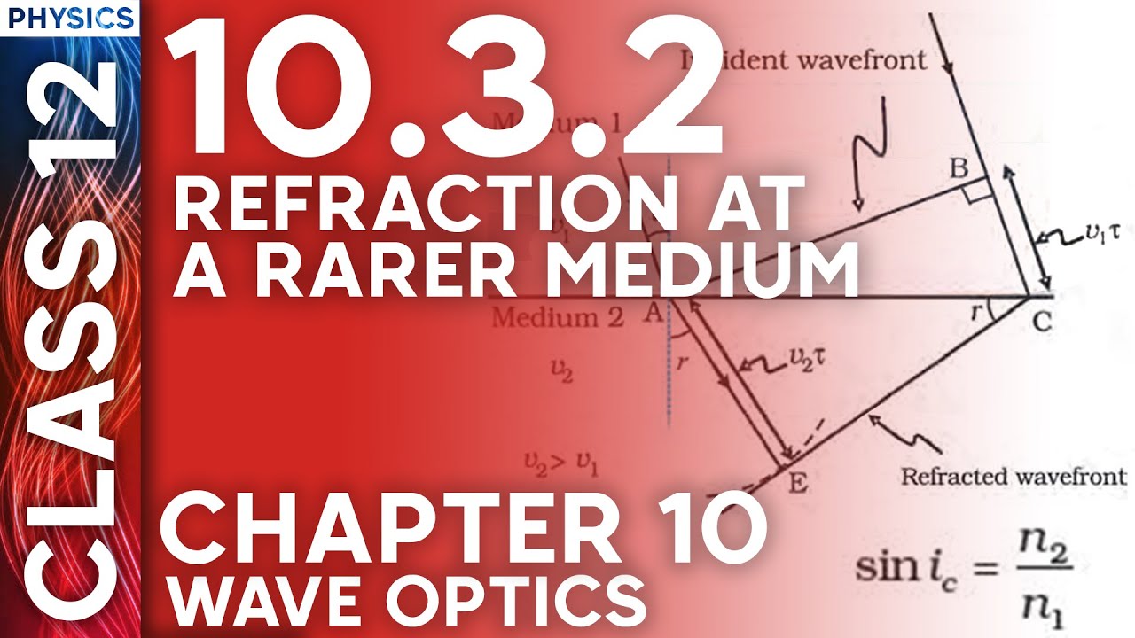 10.3.2 Refraction at a rarer medium. Class 12 Physics Chapter 10. Wave Optics. | NCERT | by DR sir