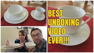 Melange Dinnerware Nantucket Weave: BEST UNBOXING VIDEO EVER!!!