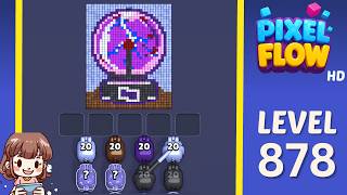 Pixel Flow Level 878 Solution Walkthrough