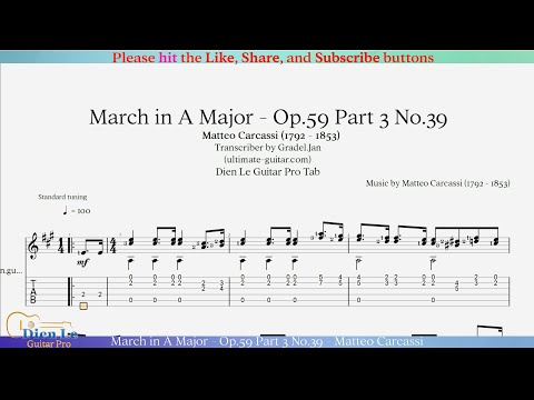 Opus 59 Part 3 No 39 - March In A Major - Matteo Carcassi