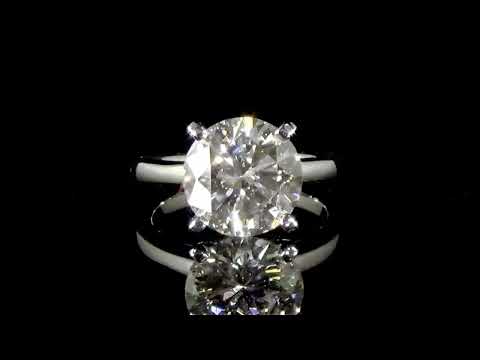 EG Labs Certified 5.07ct Round Brilliant Cut Diamond Ring