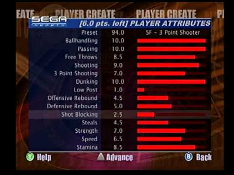 nba 2k dreamcast rosters