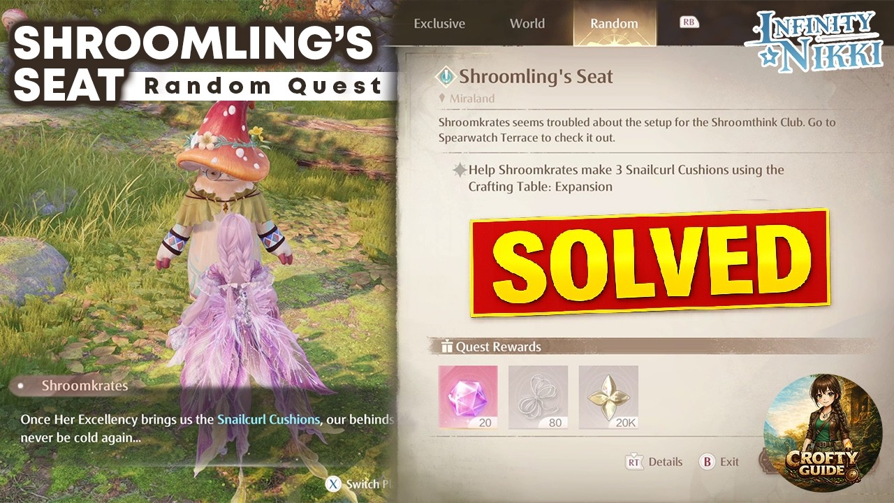 Shroomling's Seat Random Quest Solved | Infinity Nikki Guide