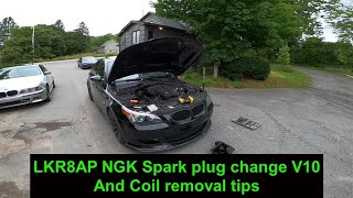 Bmw M5 E60 V10 Changing Spark Plugs and Coil Removal Tips