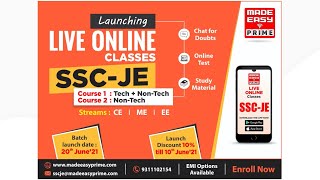 SSC-JE | LIVE Online Course | Paper-1 & Paper-2 | Introductory Video | Enroll Now | MADE EASY PRIME