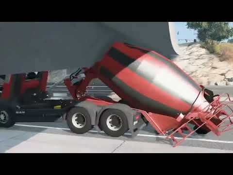 Trains vs Numerous Guardrails & Trucks vs Bridges — BeamNG Drive