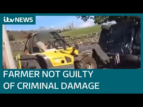 Farmer who flipped car off his land found not guilty of criminal damage | ITV News
