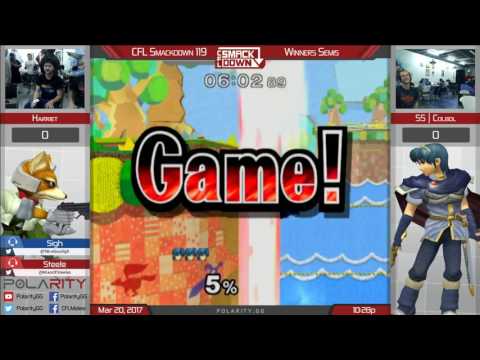 CFL Smackdown 119 Melee - Harriet (Fox) vs SS Colbol (Marth) - Winners Semis