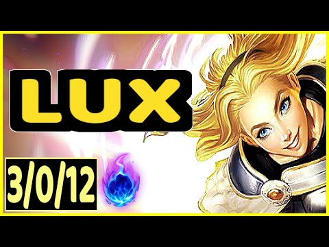 LUX VS LULU - 3/0/12 KDA SUPPORT GAMEPLAY