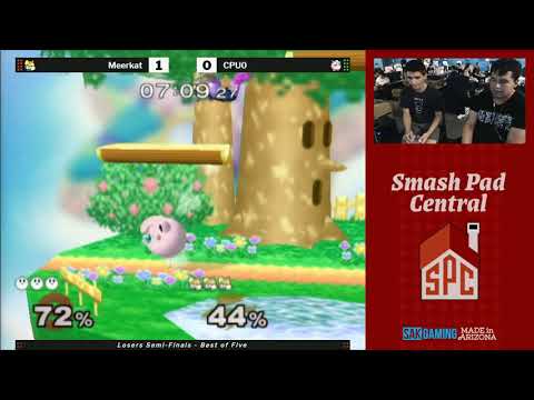SPC 166 Melee Losers Semis - Meerkat (Fox) vs CPU0 (Jigglypuff)