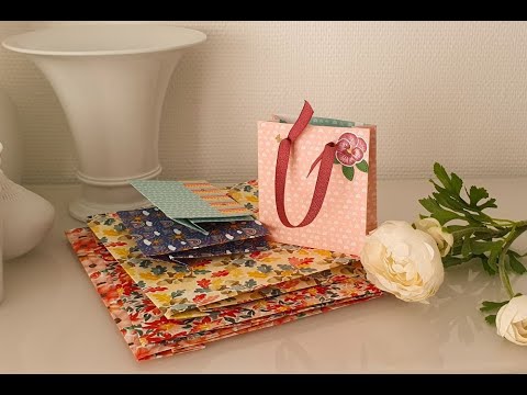 Gift bags version 2, quick to make, folds flat, Stampin Up