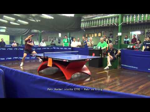Petr Korbel visits Coburg Table Tennis Club - Petr vs Craig (exhibition match)