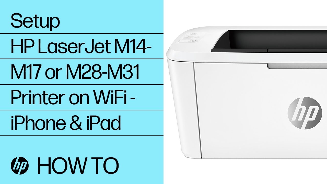 Setup HP LaserJet M14-M17 or M28-M31 Printer on WiFi - iPhone & iPad | HP Printers | HP Support