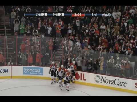 Scott Hartnell scores vs Blackhawks - 3-13-10