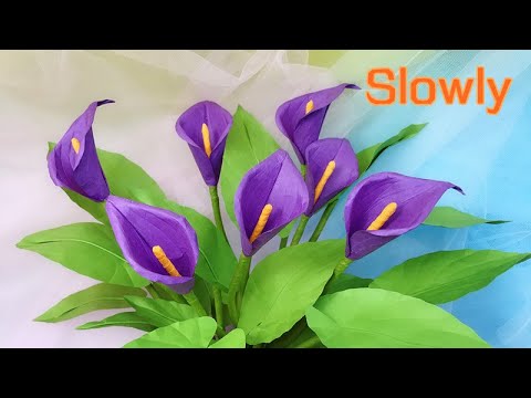 ABC TV | How To Make Mini Calla Lily Paper Flower (Slowly) - Craft Tutorial