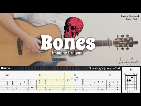 Bones - Imagine Dragons | Fingerstyle Guitar | TAB + Chords + Lyrics