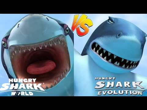 Great White Shark vs Great White Shark ! - Evolution vs Hungry Shark World
