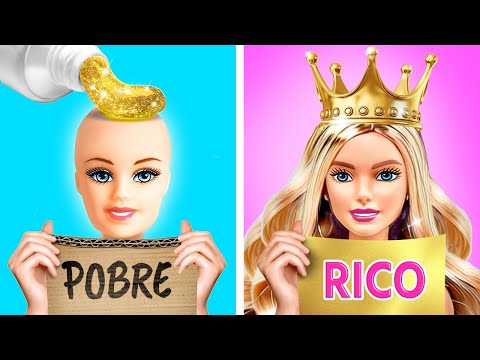 TRANSFORMACIÓN DE MAQUILLAJE 💝 Cambio de look de muñeca 🤩 Barbie rica VS pobre por YayTime!