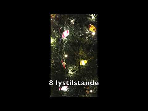 LED lyskæde med julemænd, julegaver, slikstokke til juletræspynt