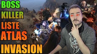 ATLAS INVASION : 10 League Starters Boss killers avec PoB !! :D PoE 3.16