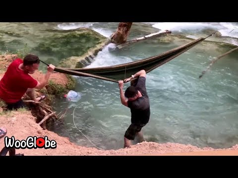Epischer Fehlschlag – Mann versucht, in eine Hängematte zu gelangen