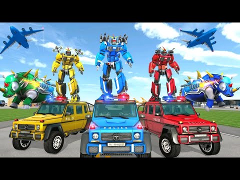 Rhino Robot Car Transform games : Police Plane Transport *** android gameplay
