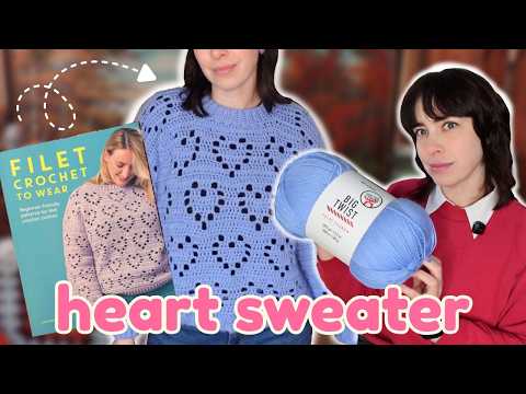 CROCHET HEART SWEATER *I used big twist yarn for the first time*