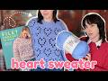 CROCHET HEART SWEATER I Used Big Twist Yarn For The First Time
