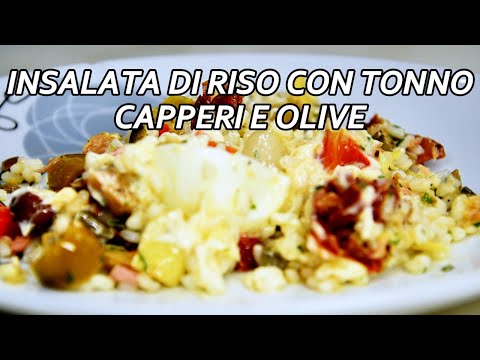 INSALATA DI RISO CON TONNO, CAPPERI E OLIVE