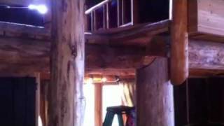 preview picture of video 'Custom stairs to loft in log cabin custom stairs Part 1'