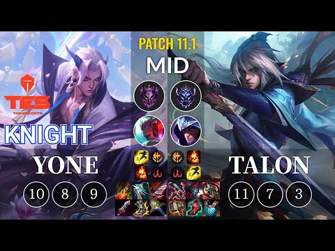 TES knight Yone vs Talon Mid - KR Patch 11.1