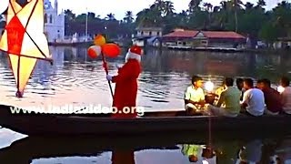 Santa Claus on a Country Boat