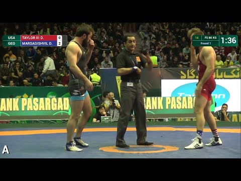 Round 1 FS - 86 kg: D. TAYLOR III (USA) df. D. MARSAGISHVIL (GEO), 8-3