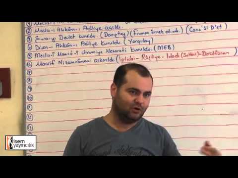 40) Osmanlı Devleti Dağılma Dönemi ( XIX. yy ) Islahatları ( III ) - Ramazan Yetgin (2016)