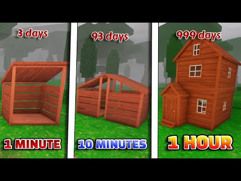🔥 BUILT AN AFK BASE IN 1 MINUTE, 10 MINUTES, AND 1 HOUR IN 99 NIGHTS IN THE FOREST! 💥